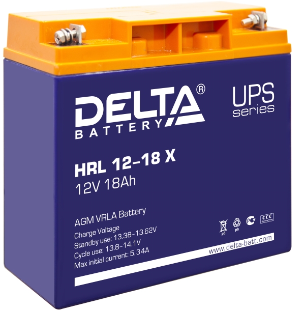 Аккумулятор Delta HRL 12-18 X 12В/18Ач